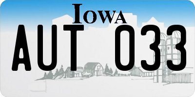 IA license plate AUT033
