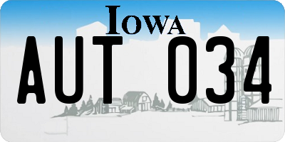 IA license plate AUT034
