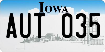 IA license plate AUT035