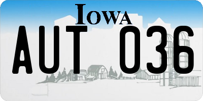 IA license plate AUT036