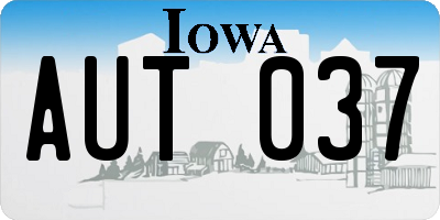IA license plate AUT037