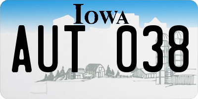 IA license plate AUT038
