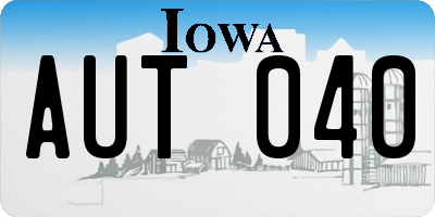 IA license plate AUT040