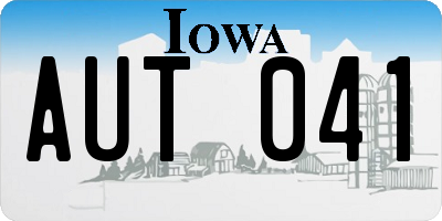 IA license plate AUT041