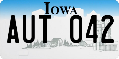 IA license plate AUT042