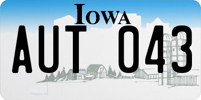 IA license plate AUT043