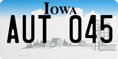 IA license plate AUT045