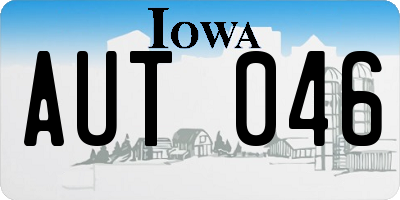 IA license plate AUT046
