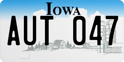 IA license plate AUT047