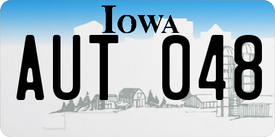 IA license plate AUT048