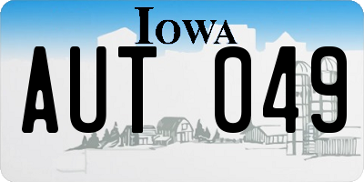 IA license plate AUT049