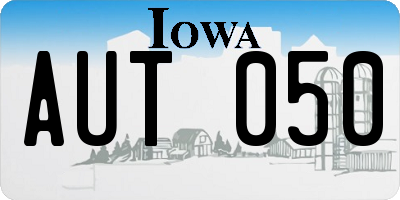 IA license plate AUT050