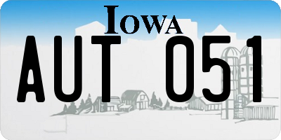 IA license plate AUT051