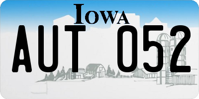 IA license plate AUT052