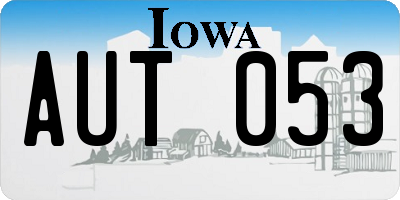 IA license plate AUT053