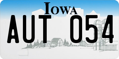 IA license plate AUT054