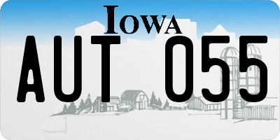 IA license plate AUT055
