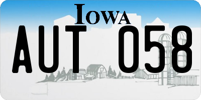 IA license plate AUT058
