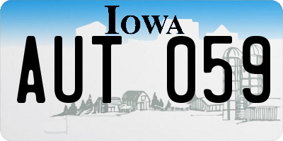 IA license plate AUT059
