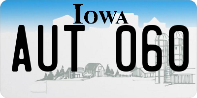 IA license plate AUT060