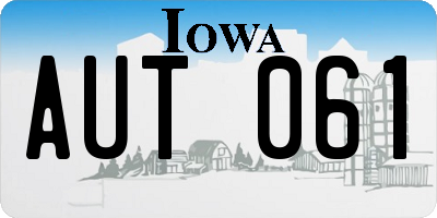 IA license plate AUT061