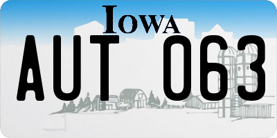 IA license plate AUT063