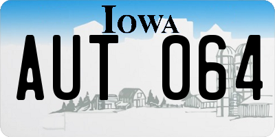 IA license plate AUT064