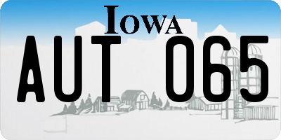 IA license plate AUT065