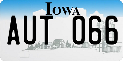 IA license plate AUT066