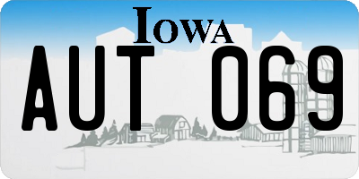 IA license plate AUT069