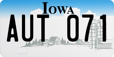 IA license plate AUT071