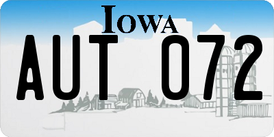 IA license plate AUT072