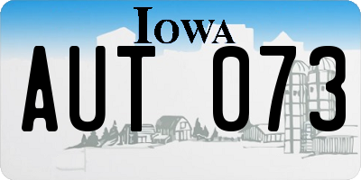 IA license plate AUT073