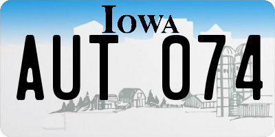 IA license plate AUT074