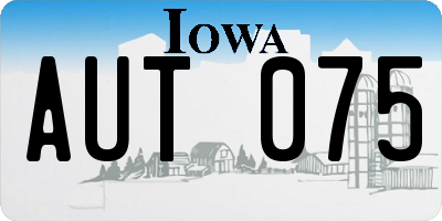 IA license plate AUT075