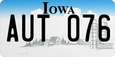 IA license plate AUT076
