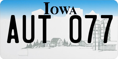 IA license plate AUT077