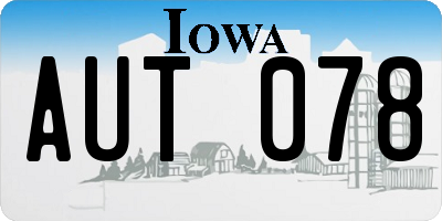 IA license plate AUT078