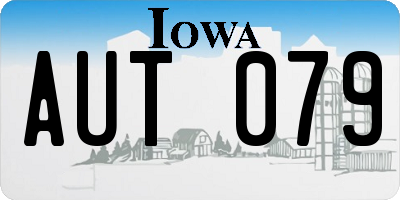 IA license plate AUT079
