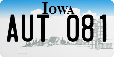 IA license plate AUT081