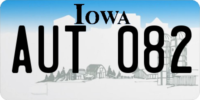 IA license plate AUT082