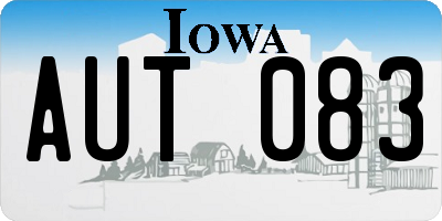 IA license plate AUT083
