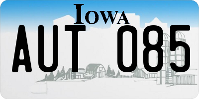 IA license plate AUT085