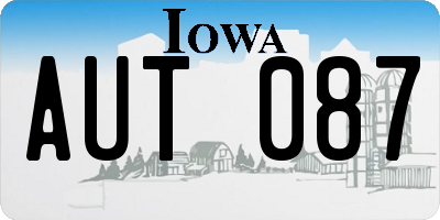 IA license plate AUT087