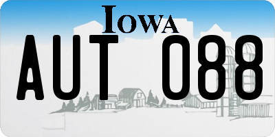 IA license plate AUT088