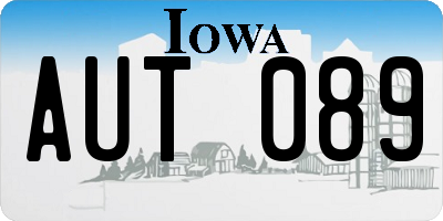 IA license plate AUT089