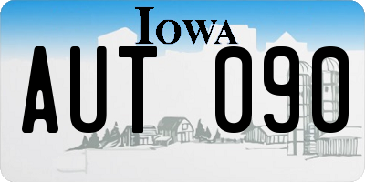 IA license plate AUT090