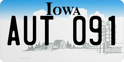 IA license plate AUT091