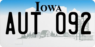 IA license plate AUT092