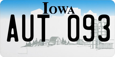 IA license plate AUT093